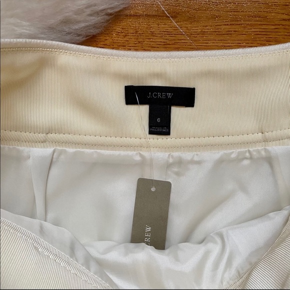 NWT J. Crew White Double Serge Wool Mini Skirt - Picture 3 of 4